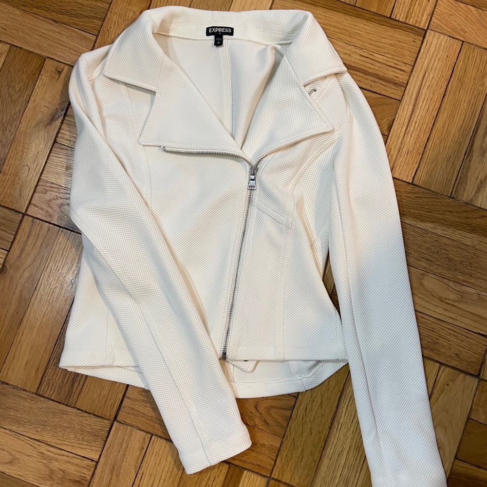 White Express Zip-up Blazer